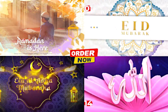 create eid mubarak greeting and muslim holiday wishes videos