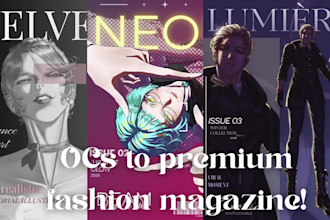 create a premium fashion poster for your oc