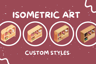 create 2d isometric props and furniture in any style