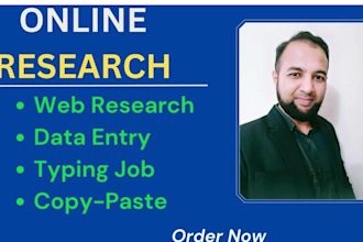 do online research, typing and web research
