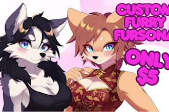 draw furry, fursona anime sfw commission art