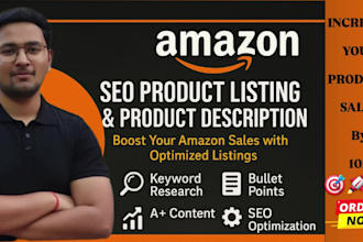 write SEO optimized, high converting amazon listings with keyword research