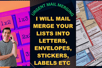 do mail merging from excel to letters, envelopes labels etc
