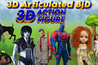 do 3d articulated bjd model action figure toy sculpting stl files for printing
