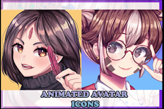 make animated anime avatars,  oc, icon profile picture