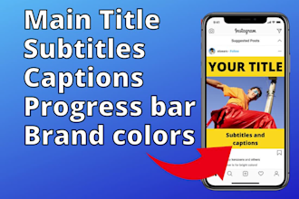 add instagram facebook subtitles, captions and progress bar