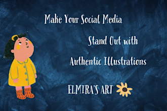 design unique instagram, facebook, linkedin post illustrations