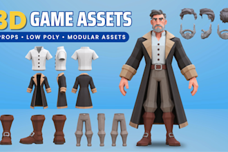 create 3d game assets props for unity and unreal engine