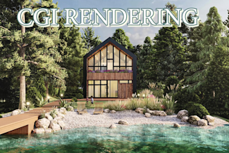 do realistic render cgi 3d architectural from plan