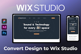 convert design figma, xd or PSD to responsive wix studio