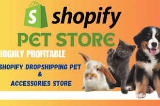 design, redesign shopify store, dropshipping pet store, animal store, pet store