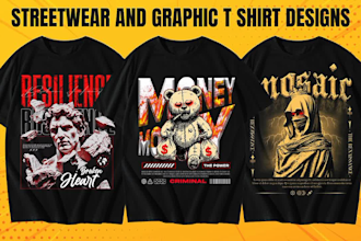 create custom streetwear and graphic t shirt designs for your clothing brand