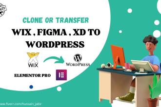 convert transfer or clone wix, figma, weebly, squarespace to wordpress website