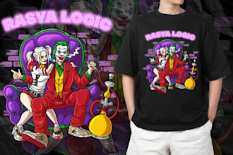 draw cartoon graphic t shirt design for your clothing brand and merchandise