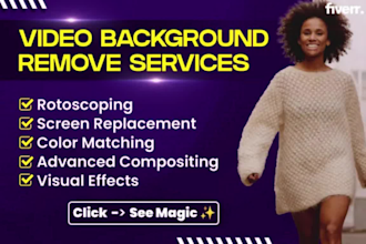 do rotoscoping and background replacement with green screen removal