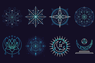 design simple sacred geometry or mystical logo