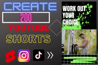 create stunning youtube shorts channel with 200 videos for any niche