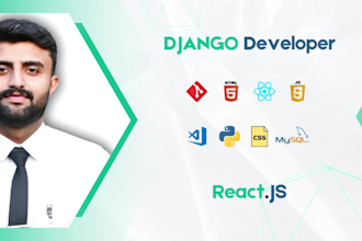 develop full stack websites using django, react and python apis