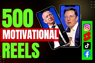 create 500 viral motivational youtube shorts videos and tiktok, instagram reels
