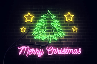 make 3d neon sign light intro logo animation