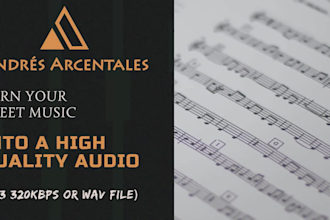 turn your sheet music to a high quality wav or mp3 audio