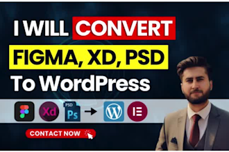 convert figma to wordpress, PSD to wordpress, figma to elementor or acf