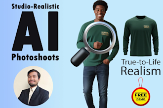 do studio realistic ai photography, fashion mockup as model photoshoot