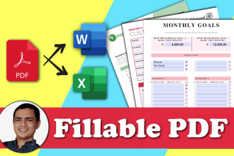 convert PDF to word and make fillable PDF