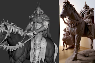 sculpt custom 3d character for 3d printing, action figure and 3d statue model