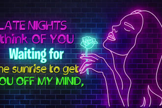 make neon music lyrics video