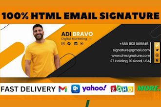 create HTML email signature with logo and gmail, outlook