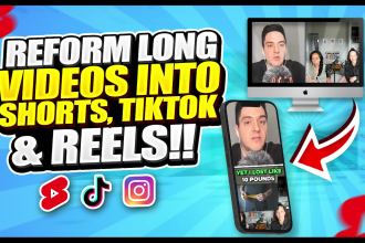 repurpose long video content to reels, tiktok and shorts and add captions