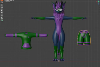 do furry vrchat avatar nsfw vrc 3d model anine furry avatar vrm toggles rigging