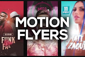 animate flyer or animated motion flyer motion poster for event, party, sports