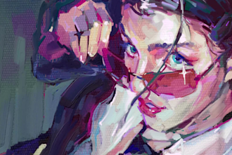 draw a artistic unique style portrait painting for you