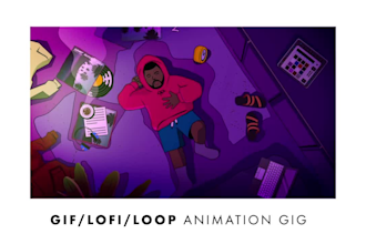 create a custom lofi animation loop or GIF for youtube, music, or stream