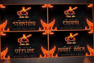 do animated twitch overlay, stream package, stream overlay