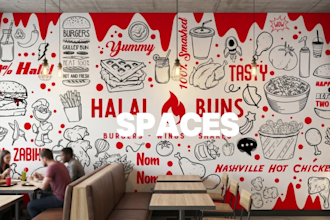 draw doodle, mural wall art for your space in 24 hours