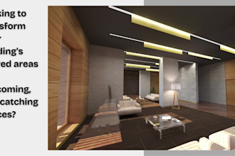 design a stunning lobby, gym, cafe and restaurant