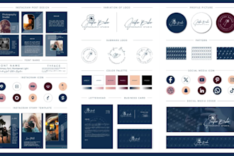 design luxury signature highly business logo branding kit and social media kit