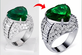 premium quality high end jewelry retouching including chain earrings, ring more