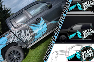 design commercial van or car wrap, custom vector graphics
