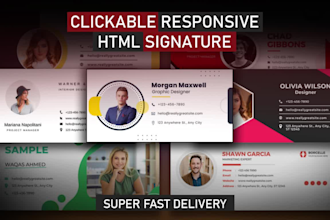 create a clickable, responsive html email signature for gmail, email, outlook