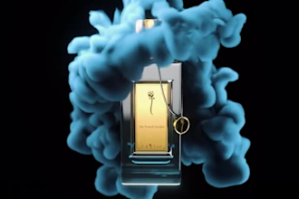 do 3d perfume animation 3d bottle design 3d water simulation 3d bottle model