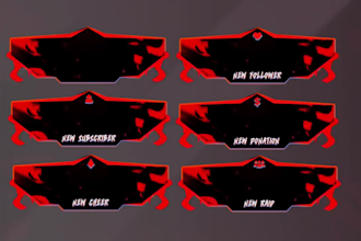 animated stream overlay vtuber overlay gaming overlay, stream pack and subbadges