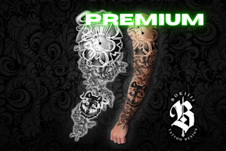 draw professional custom tattoo design for you
