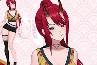 draw and rig live2d vtuber model, 2d vtuber model, anime art, streaming avatar