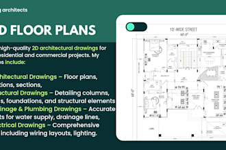 design architectural 2d floor plan with mep details