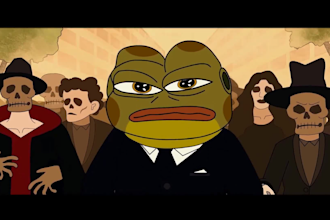 crypto meme art video meme coin solana art pepe ponke website and social media
