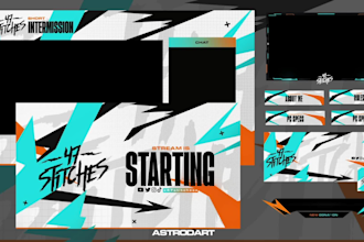design custom animated twitch overlay stream package